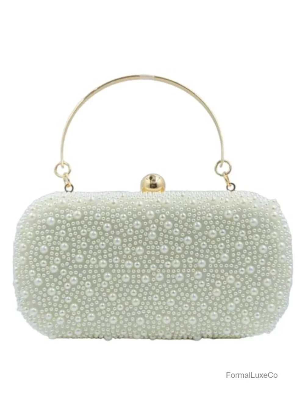 Beaded Clutch Purse with Chain Straps, Evening Bag for Weddings
